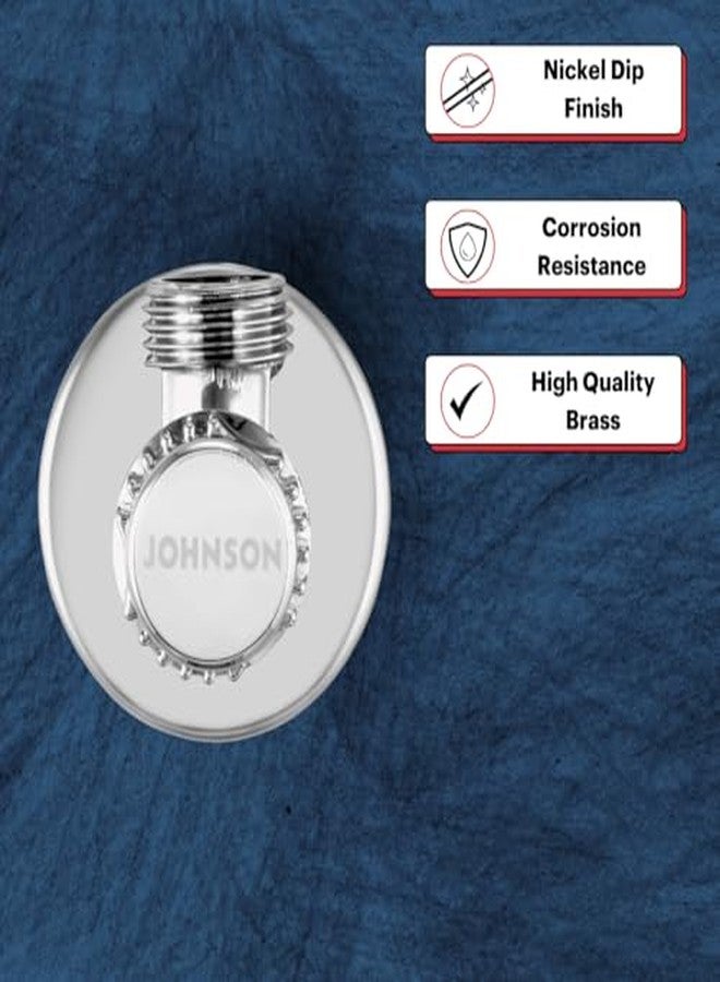 Johnson Bathrooms صمام زاوية نحاسي من جونسون زينو مع شفة | صمام إيقاف مع شفة جدارية | صمام زاوية خارجي مطلي بالكروم (عبوة من 4 قطع) - Image 3
